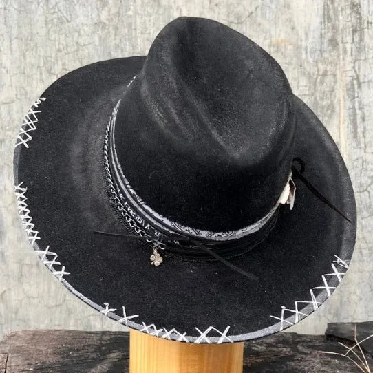 Wool hat, cowboy hat, old retro jazz top hat, hot autumn and winter felt hat in Europe and America