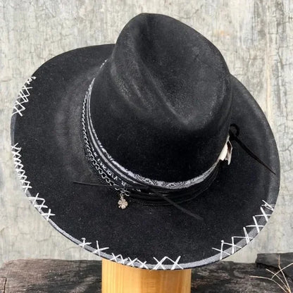 Wool hat, cowboy hat, old retro jazz top hat, hot autumn and winter felt hat in Europe and America