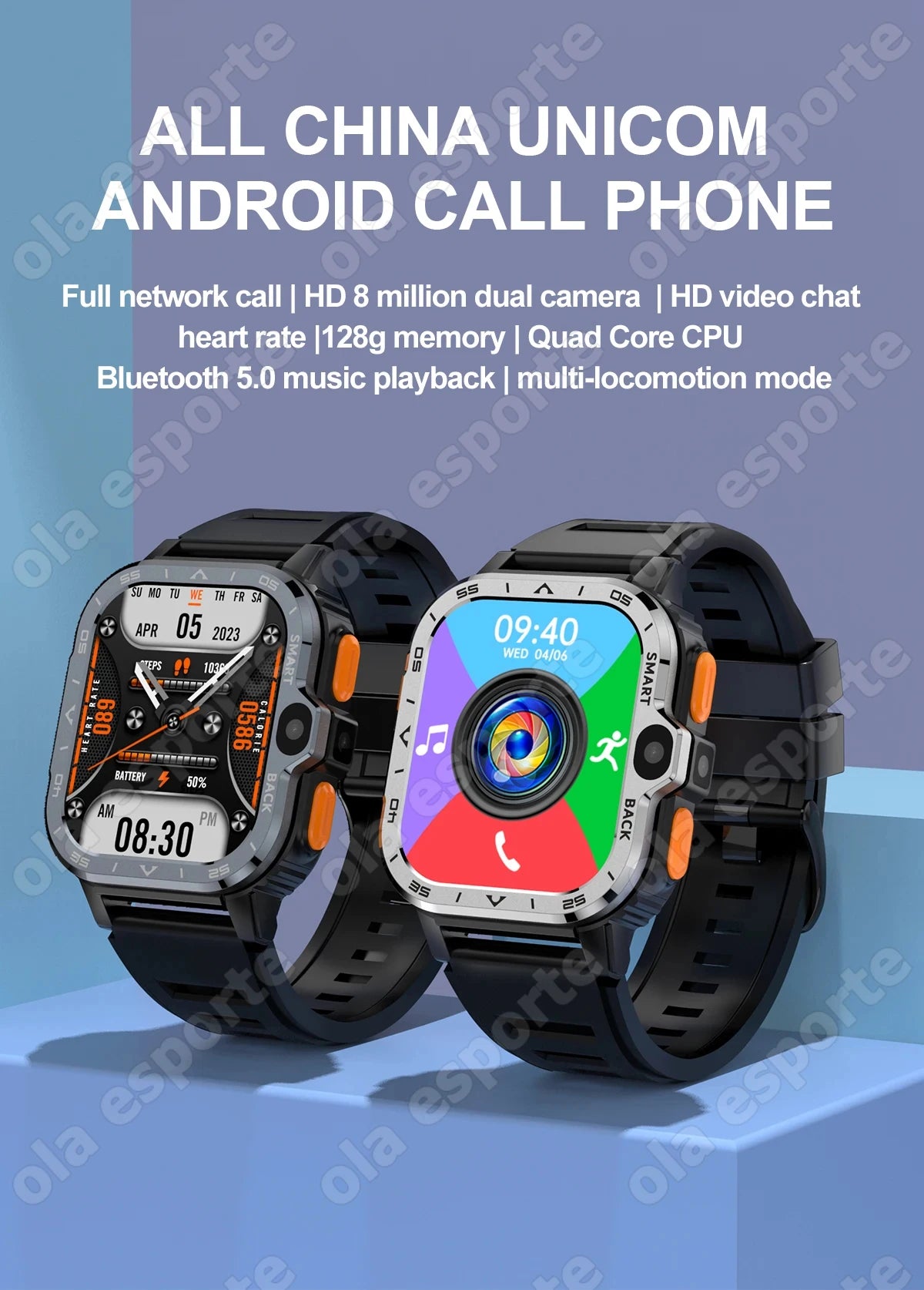 New 5G Sim Card Small mobile phone Smart Watch HD Dual Camera 64GB/16GB ROM NFC GPS WiFi Waterproof Google Play Smart Bracelet