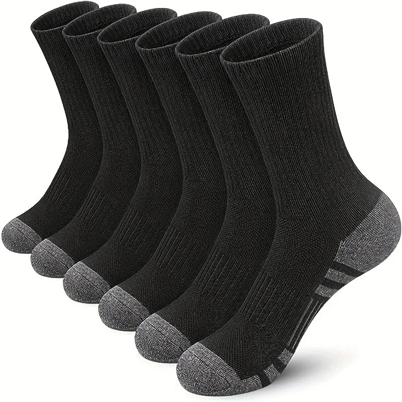 5 Pairs Of Men's Socks, Autumn And Winter Vintage Fun Fashion Athletic Socks, Sports Trend Socks