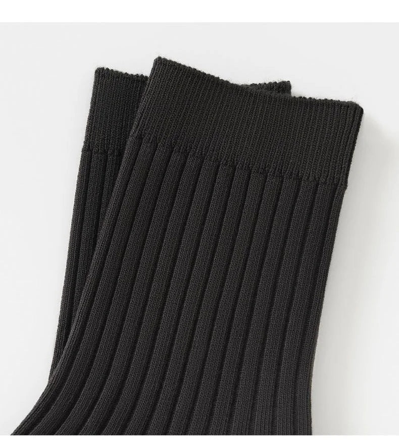 3pairs Men's Cotton Socks Casual Breathable Men's Solid Color Black High-Quality Socks Office Business Sok