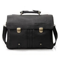 Vintage Crazy Horse Genuine Leather Men Briefcase 15" Laptop Bag Work Business Bag Shoulder Messenger Bag Male Tote Handbag