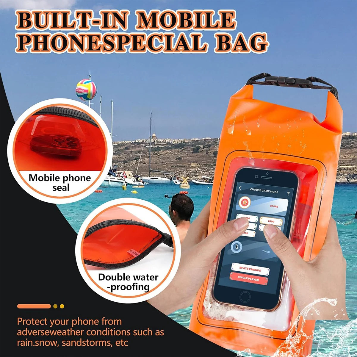 2L Dry Bag Touch Screen Waterproof Bags For Trekking Drifting Rafting Surfing kayak Outdoor Sports Bags .-zmt