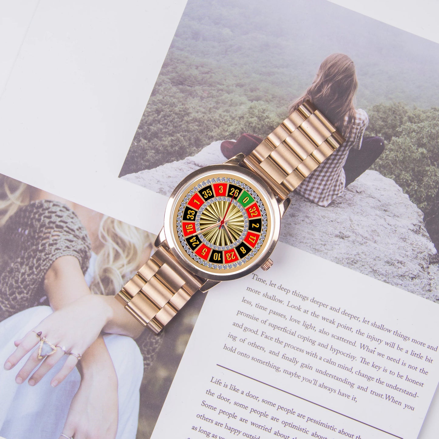 Pattern Male Watch Men Wrist Original Wheel Clock Wristwatch Russian Roulette Universal Watches Gift Logo Family Photo Souvenir