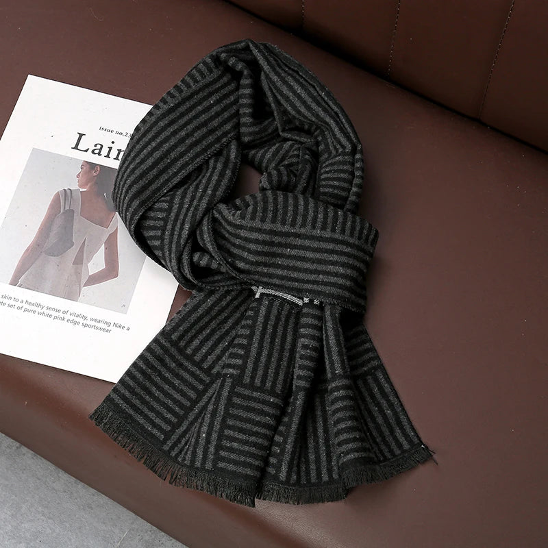 Cashmere Men Scarf Fashion Designer Winter Outdoor Windproof Warm Soft Classic Shawl Thicken Muffler Long Wraps Scarve Male