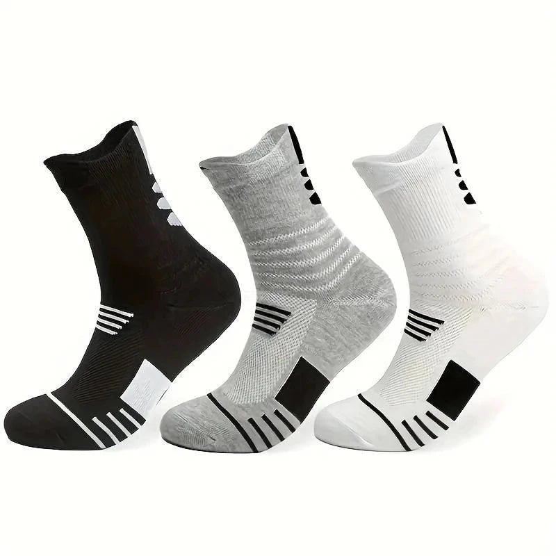 5 Pairs Of Men's Socks, Autumn And Winter Vintage Fun Fashion Athletic Socks, Sports Trend Socks