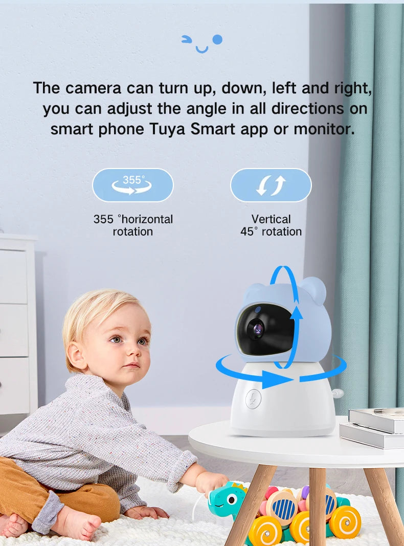 Baby Monitor Camera IR Night Vision Motion Detection Breastfeeding Reminder 5-inch Wifi Baby Monitor with Tuya Smart App