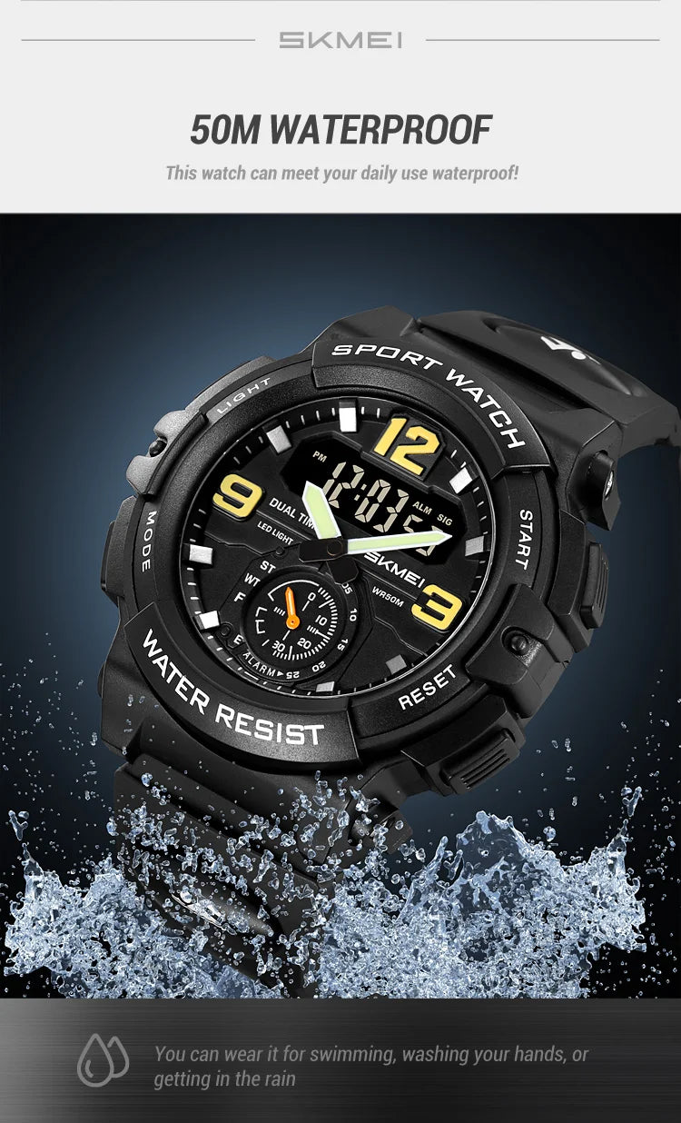 SKMEI Digital Electronic Large Dial Watch Fashion Sport Watches For Men Waterproof Quartz Wristwatch Alarm Clock Horloges Mannen