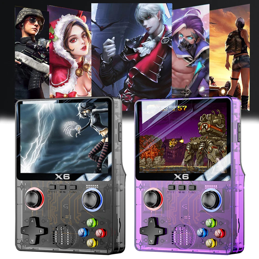 X6 Portable Video Game Console 2000mAh 3.5 Inch IPS Screen Handheld Game Player 8000 Games Built in 11 Emulators for Adults Kids