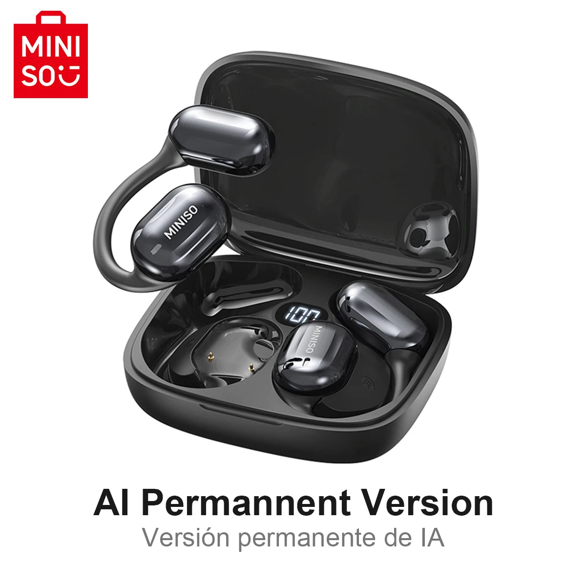 MINISO MS162 Intelligent Bluetooth Translation Earbuds Wireless Headphones Chat Headset Office Travel,16mm Driver Unit