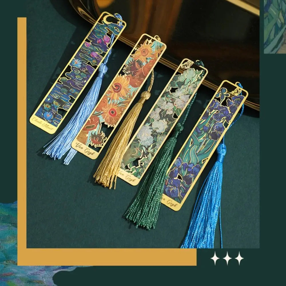 Bookmarks Tassel Pendant Metal Bookmark Retro Stationery Reading Book Clip Student Gift School Office Supplies Pagination Mark