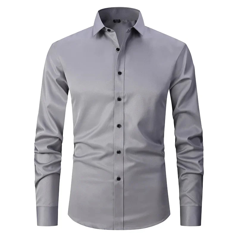 Spring Men's Social Shirt Slim Business Dress Shirts Male Long Sleeve Casual Formal Elegant Shirt Blouses Tops ManBrand Clothe