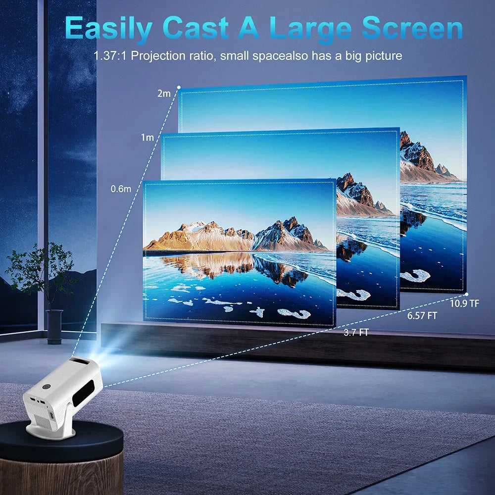 Projector Android Wifi Smart Portable Projector for Samsung iPhone Phone 1280 720P Full With 4K HD Office Home Theater Video