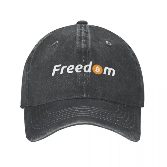 Bitcoin Freedom Denim Baseball Cap Adjustable Hats Women Men Crypto Btc Blockchain Cap Spring Autumn Classic Casquette Gorras