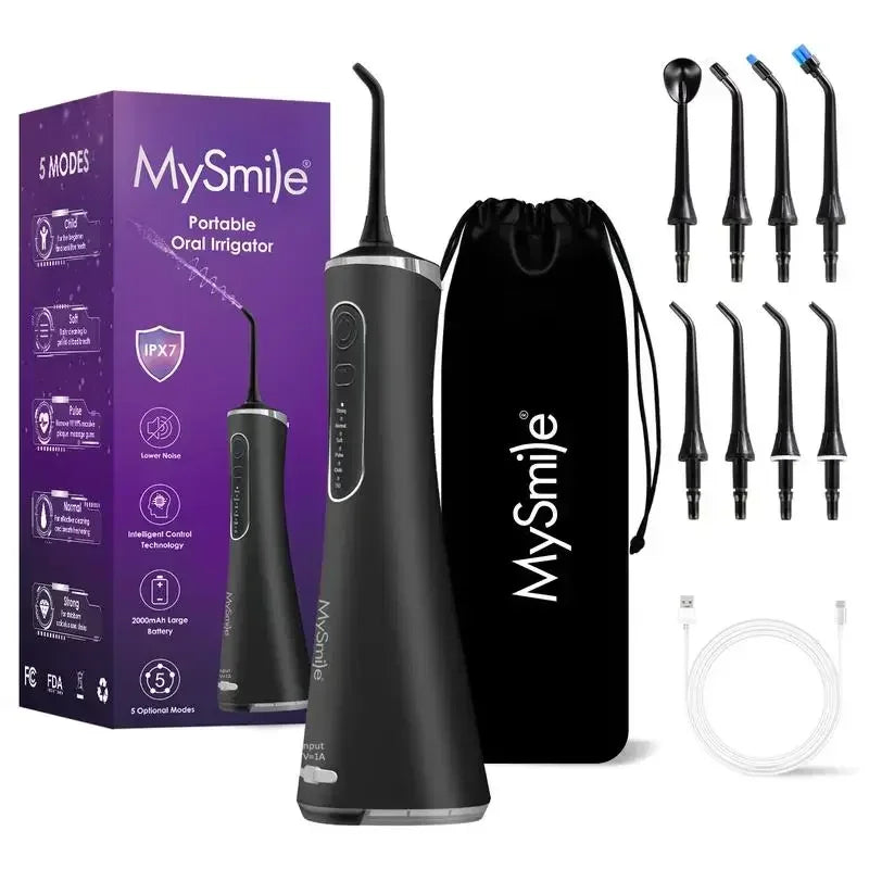 MySmile Cordless Select (LP211) Oral Irrigator Water Flosser w/ 260ML Water Tank 5 Cleaning Modes 8 Jet Tip