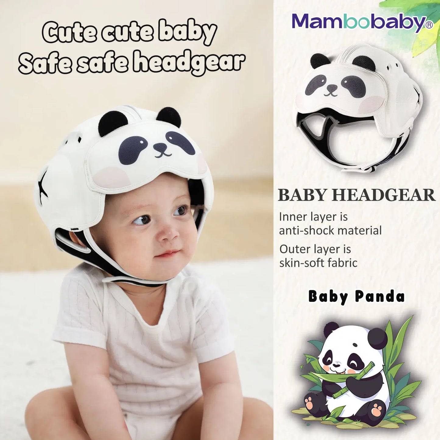 Mambobaby Safe Anti-Shock Baby Helmet Toddler Head Protector Headgear for Infant Learn Crawl, Walk Prevent Injury from Bump Fall