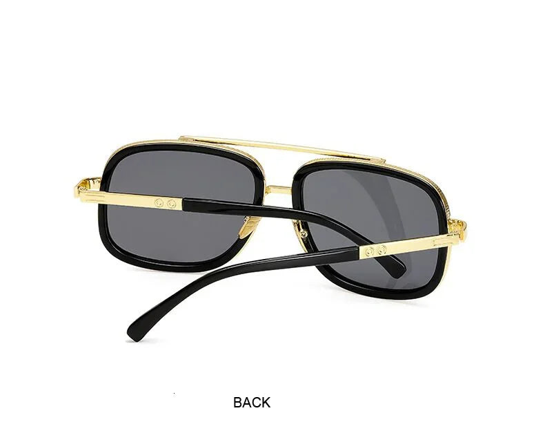 Classic Brand Designer Flat Top Mirror Sun Glasses Square Gold Male Female Superstar Oversized Men Sunglasses Women Glasses