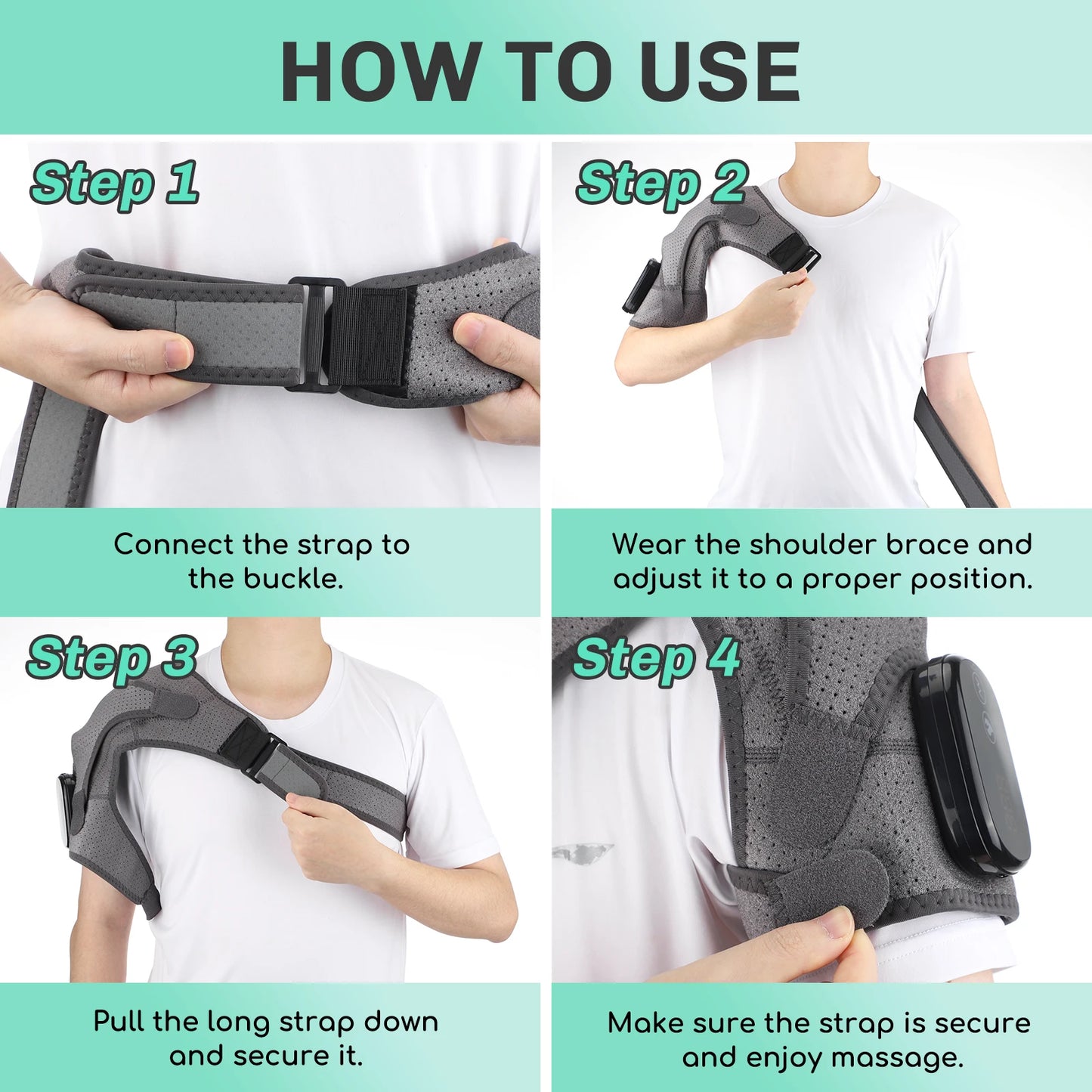 3 Levels Heating and Vibration Shoulder Rehabilitation Supplies Dislocated Shoulder Physical Therapy Brace Fatigue Relief