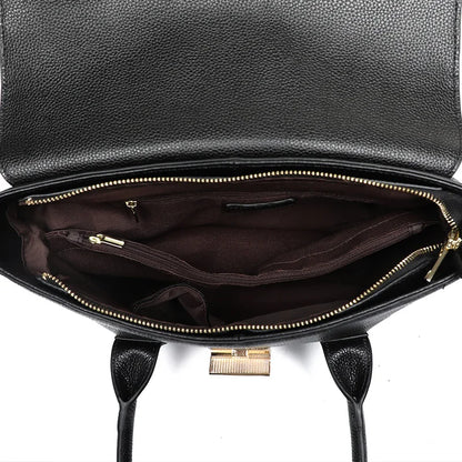 2024 New Genuine Leather Briefcase Women Handbags Large Capacity Ladies Fashion Cowhide Shoulder Messenger Bags Portable
