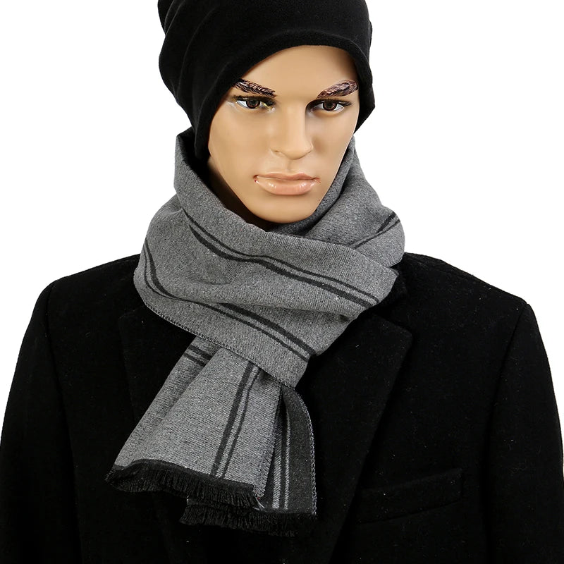 Cashmere Men Scarf Fashion Designer Winter Outdoor Windproof Warm Soft Classic Shawl Thicken Muffler Long Wraps Scarve Male