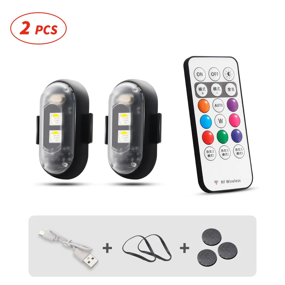 Motorcycle Lights Mini Signal Light Drone Strobe Light 7 Colors Turn Signal LED For Car Bike