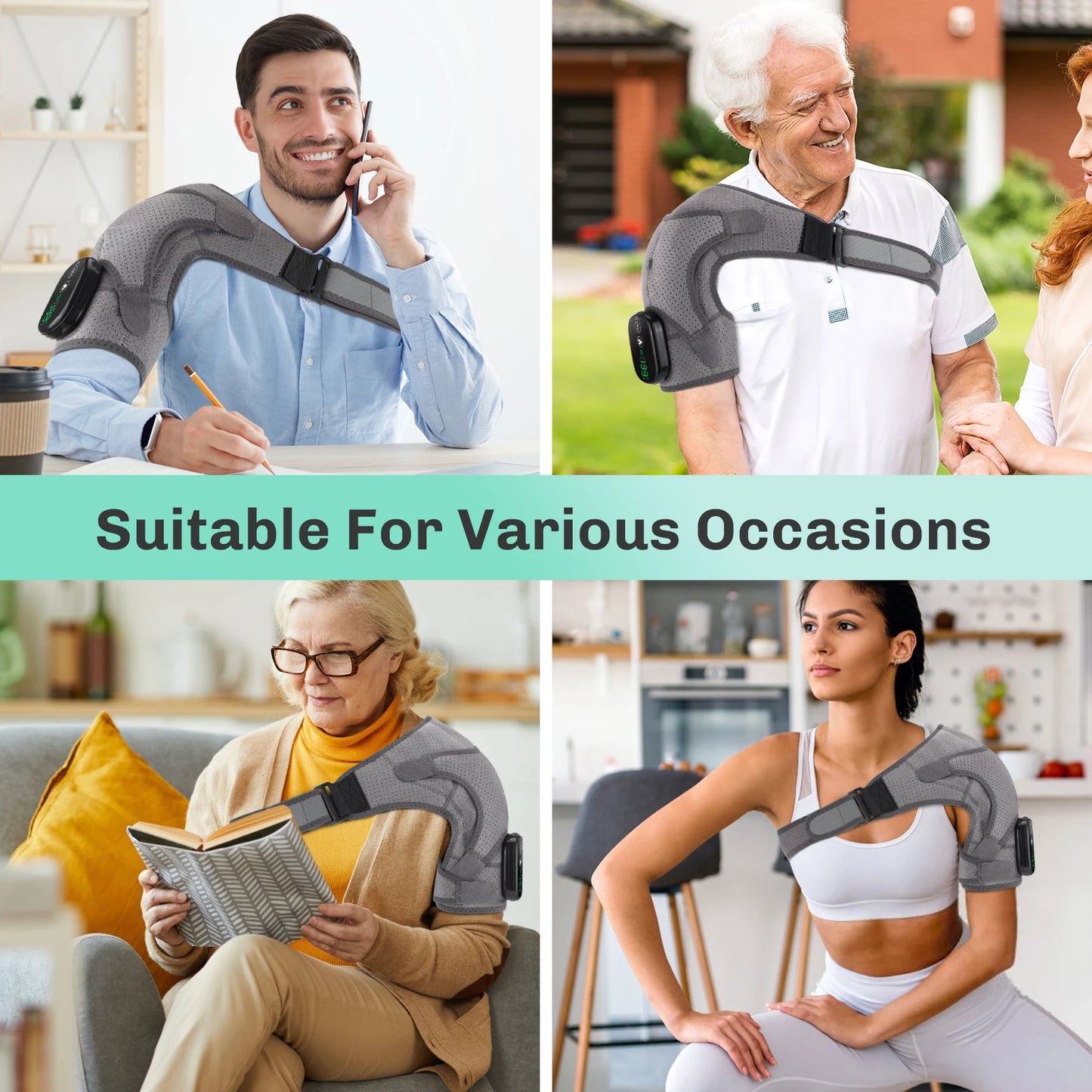 3 Levels Heating and Vibration Shoulder Rehabilitation Supplies Dislocated Shoulder Physical Therapy Brace Fatigue Relief