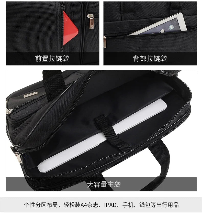 Simple Tote Men Business Briefcase Handbag For 15 Inch Laptop Bags Large Capacity Shoulder Bags Travel Notebook Messenger Bag