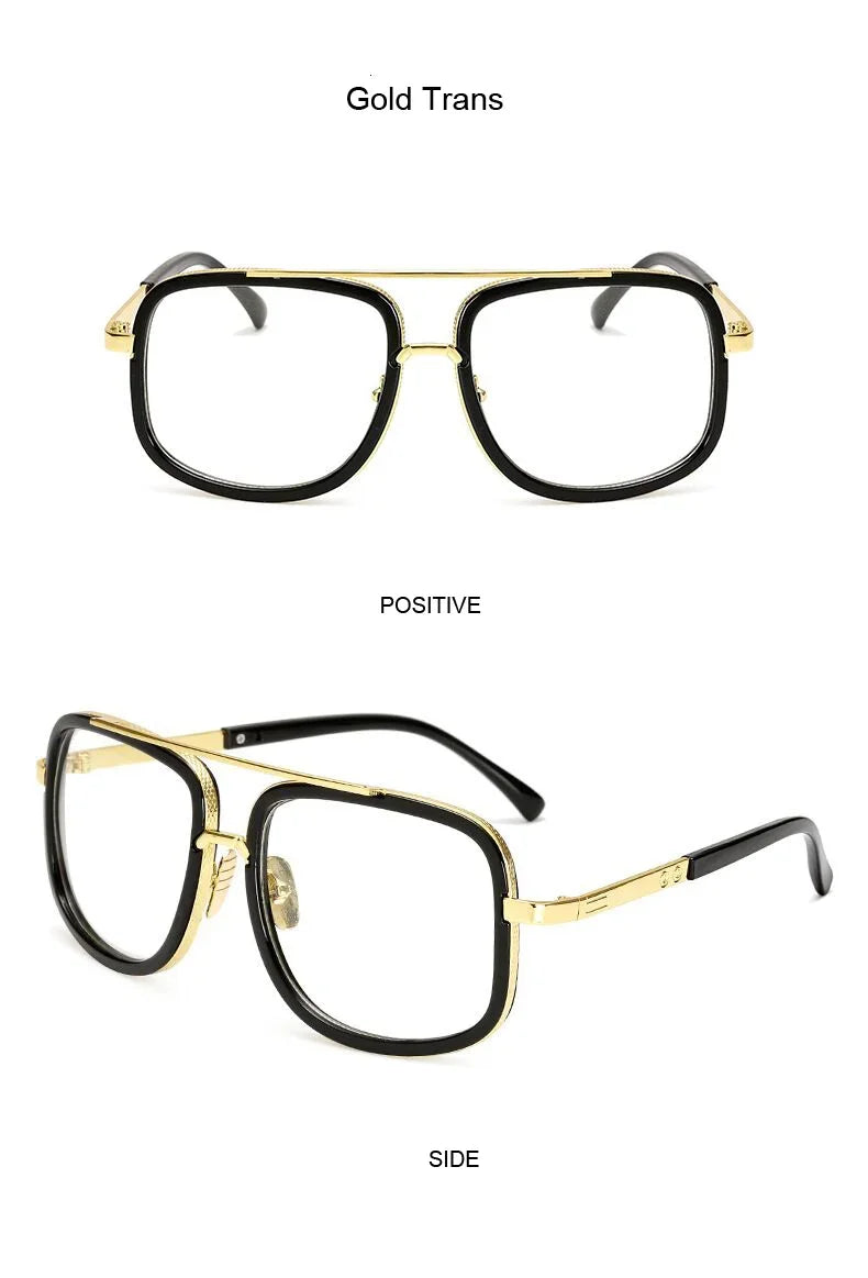 Classic Brand Designer Flat Top Mirror Sun Glasses Square Gold Male Female Superstar Oversized Men Sunglasses Women Glasses