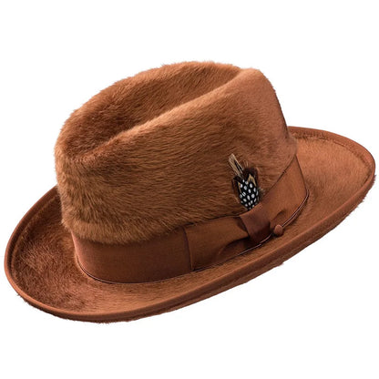 Trilby Men Classic Feather Fedora Hat Simple Women Gentleman Hamburger hat vintage hat Pork Pie Winter Autumn sombrero hombre