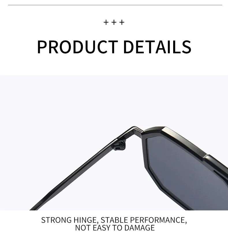 Metal Frames Sunglasses For Men Women Fashion Polygonal Double Bridges Sun Glasses Luxury Brand Outdoor Driving Eyewear