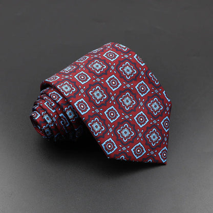 Men's Fashion Silk Tie 7.5cm Soft Novelty Necktie Blue Green Orange Color Ties For Men Dot Floral Bowtie Wedding Business Gift