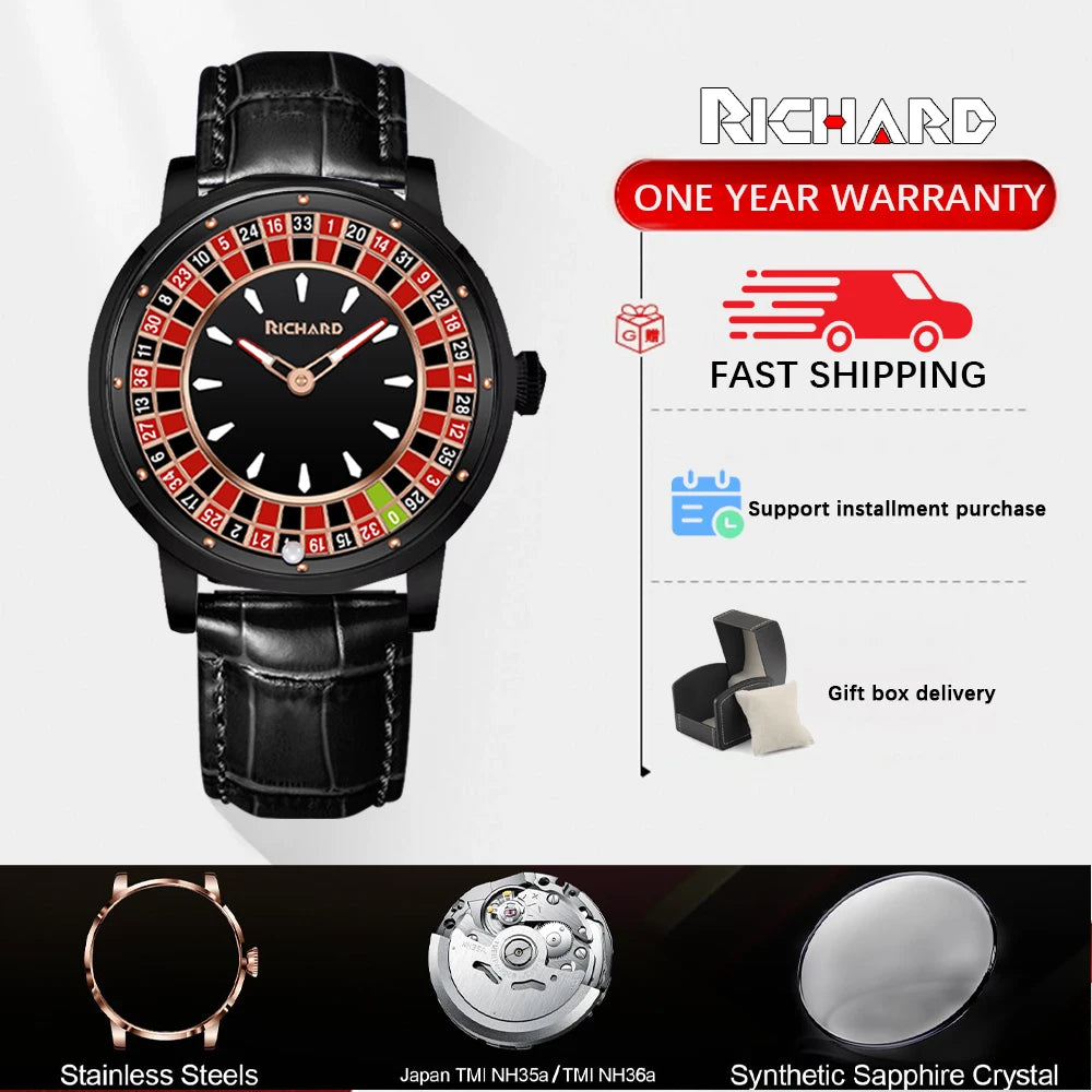 Richard Sapphire Glass NH35 Jacob & Co Betting Market Mens Mechanical Watches Watch Men Top Brands Luxury Wheel Turning Watches