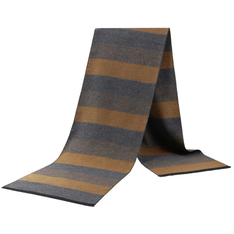 Cashmere Scarf For Men Winter Warm Shawl Big Neckerchief Casual Outdoor Warm Cashmere Scarf Soft Plaid Stripe Pashmina Men Gifts