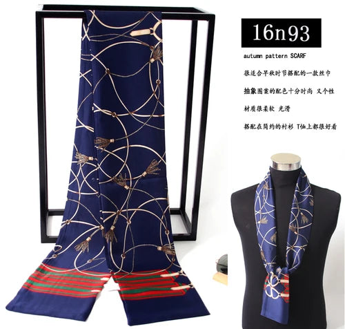 Business Scarf Hangzhou Silk Men's Scarf Long Scarf Double-Sided Trendy British European American Style Autumn Winter