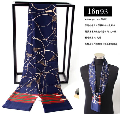 Business Scarf Hangzhou Silk Men's Scarf Long Scarf Double-Sided Trendy British European American Style Autumn Winter