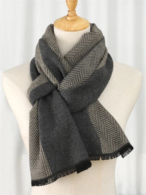 Men's Cotton Scarf Warm Neckerchief Patchwork Striped Scarves Soft Long Casual Male Bufanda Pashmina Shawl