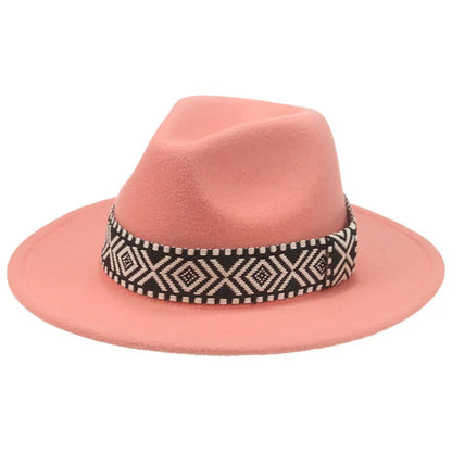Spring and Autumn Wide-brimmed Woolen Hat, Jazz Bowler Hat, Bohemian National Style Square Band Festival Party Performance Hat