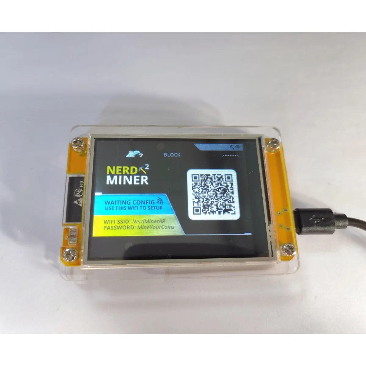 NerdMiner V2 Hashrate, Smart Display, Crypto Solo, Lottery, Nerd Miner, Bitcoin Miner ESP32-2432S028R, 49 k/S, 2.8 inch