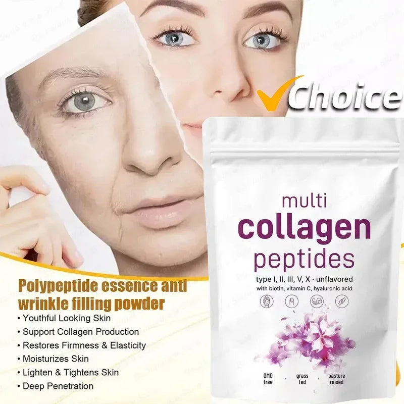 New 453G Multi Collagen Peptide Powder Tightens Skin Antiwrinkle Firmness Elasticity Moisturizes Skin Gifts