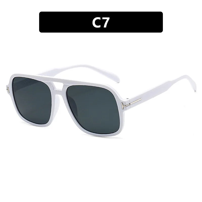 New Women Sunglasses Men High End Street Vintage Retro Modern Large Frame Pilot Sun Glasses Hip Hop Bouncy Sun Glasses UV400