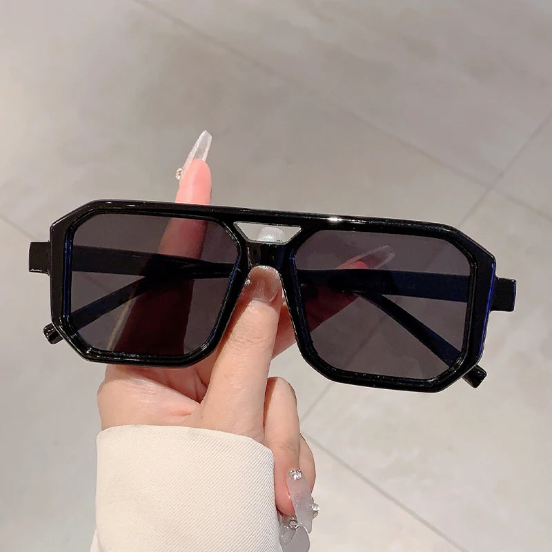 KAMMPT Trendy Square Decoration Shades Retro Oversize Gradient Women Sunglasses Men's Brand Sun Glasses for Driving Fishing