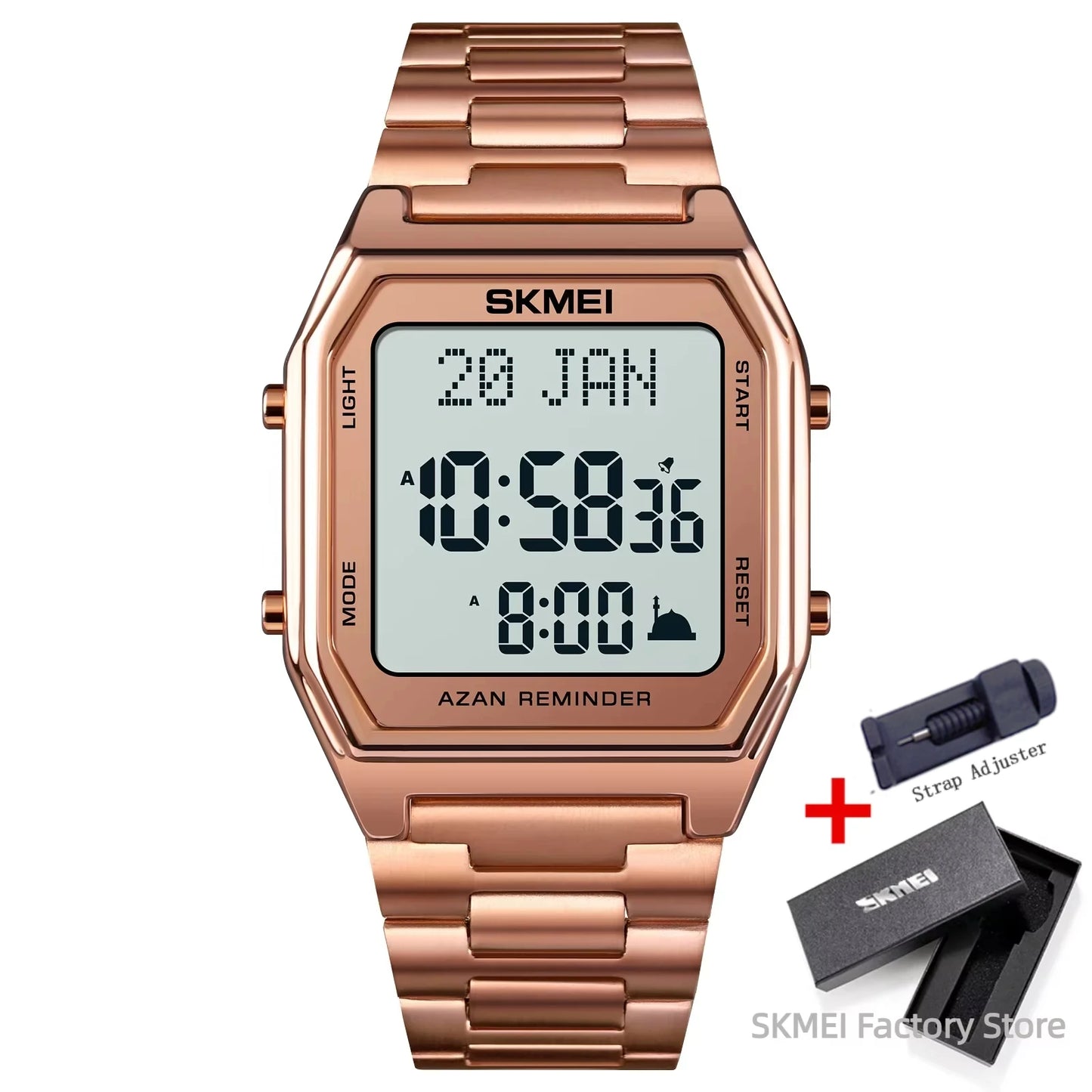 SKMEI 1763 Watch for Men Sport Waterproof Pilgrmage Qibla Direction Religious Month Day Hijri Calendar Digital Mens Wristwatches