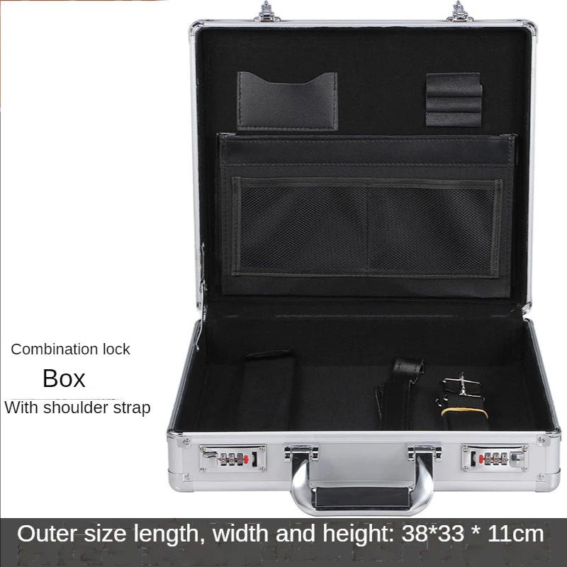 Password Lock Storage Box Office Folder Big Data Organization Certificate Aluminum Alloy Frame Canvas Tool Bag Organizer