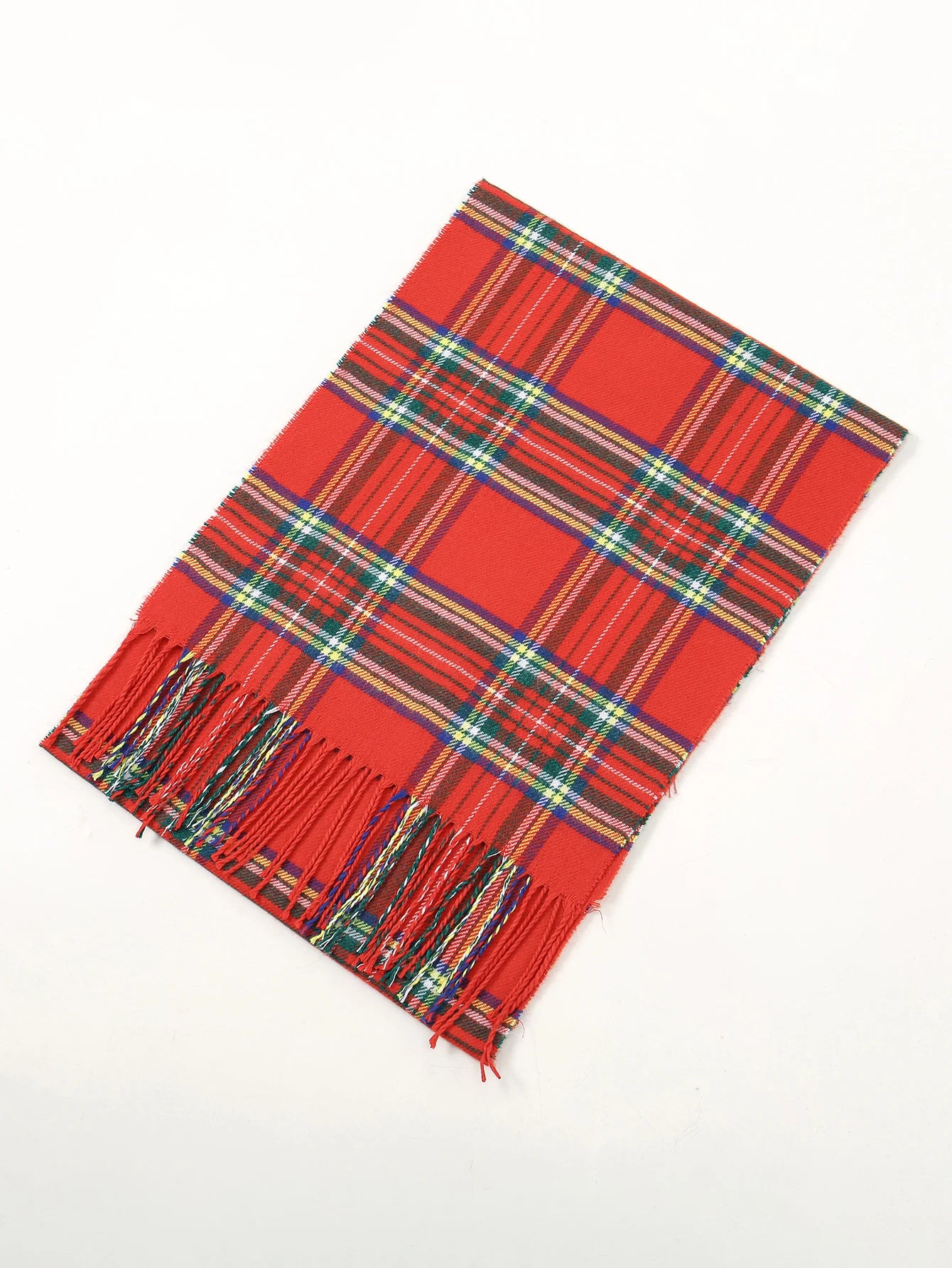 New Cashmere Scarf Red Plaid Tassel Shawl Scarves English Fringe Scarf Winter Warm Blanket 2024 New Soft Pashmina Scarf