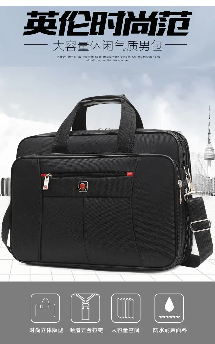 Simple Tote Men Business Briefcase Handbag For 15 Inch Laptop Bags Large Capacity Shoulder Bags Travel Notebook Messenger Bag