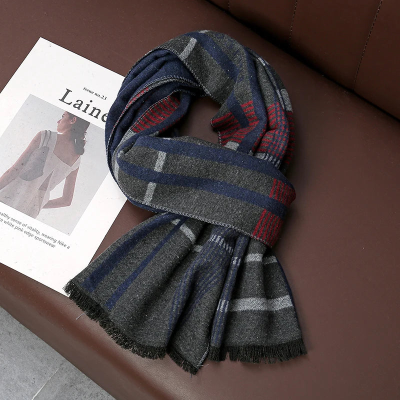 Fashion Scarves Man Autumn Winter Thick Warm Cashmere Business Long Wraps Boy Classic Shawl muffler