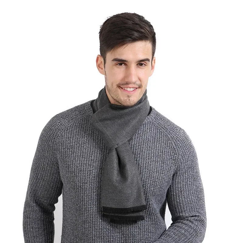 Luxury Brand Winter Plaid Cashmere Men Scarf Warm Checked Pashmina Neck Scarfs Male Business Scarves Christmas Muffler for Men