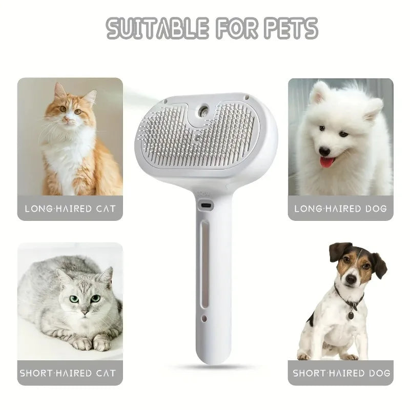 New Pet Spray Brush Hair Removal Comb Dog Cat Brush & Steam Self Cleaning Dog Steam Brush Hair Removal Comb Brushing Comb