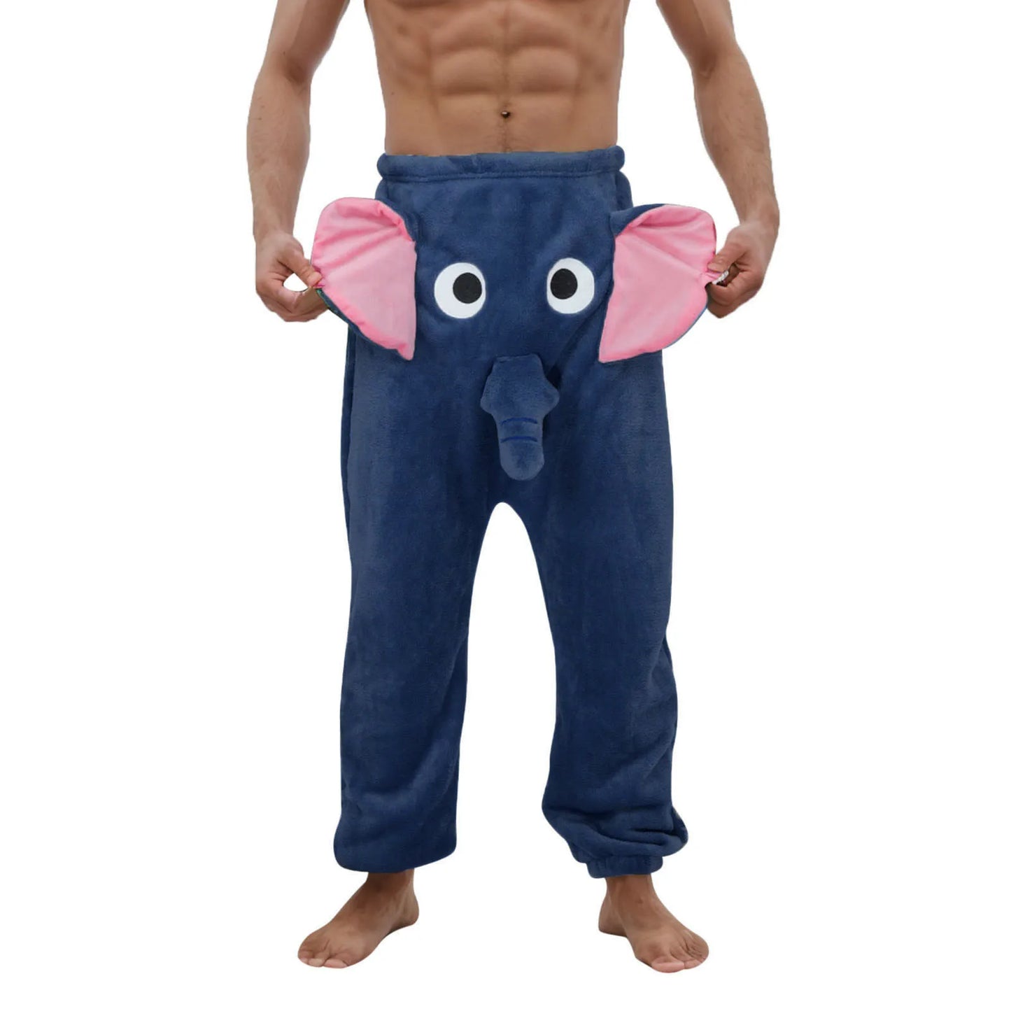 Men's Pajama Pants Flannel Funny Elephant Novelty Shorts Humorous Underwear Prank Gift For Men Animal Themed Pants Pantalone