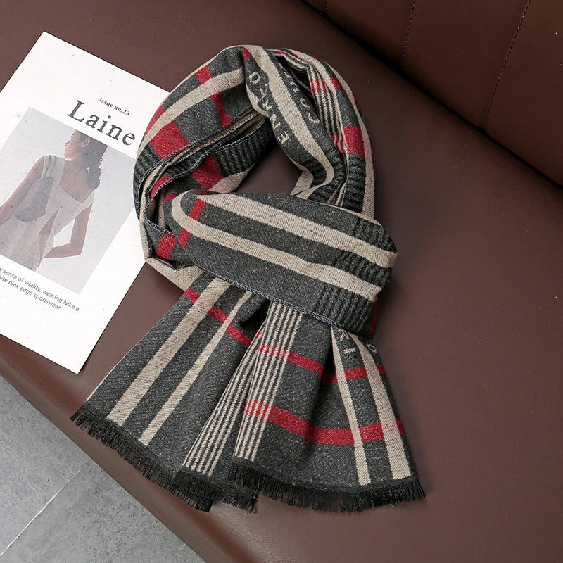 Fashion Scarves Man Autumn Winter Thick Warm Cashmere Business Long Wraps Boy Classic Shawl muffler